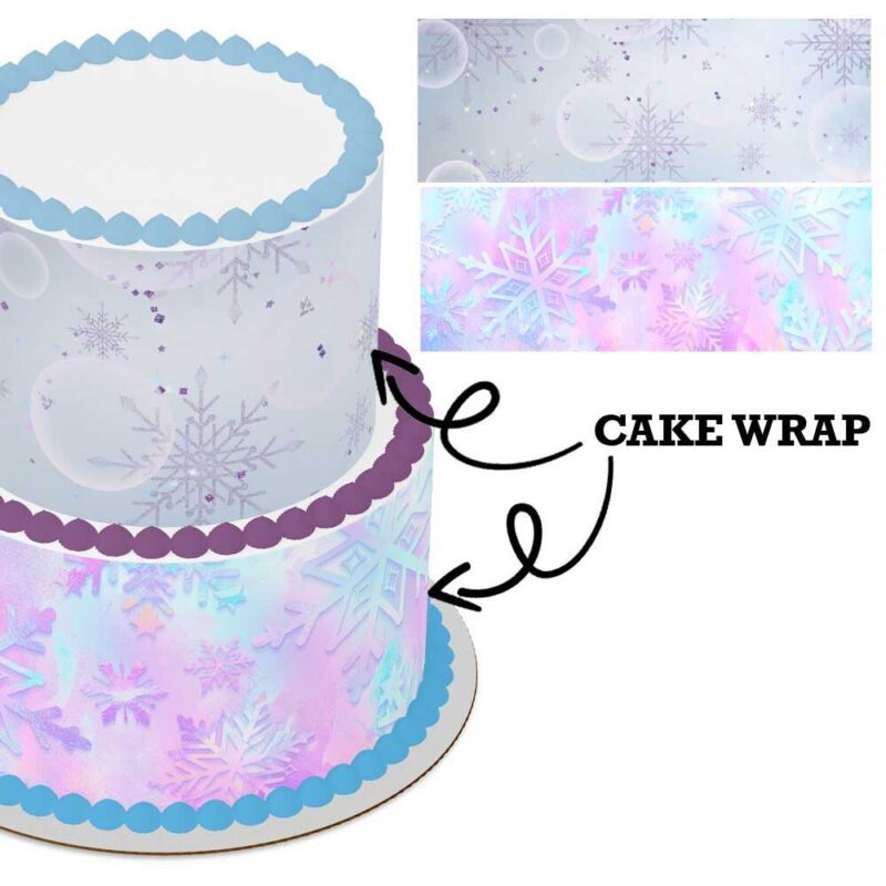 Cake Wrap // Snowflakes Frozen