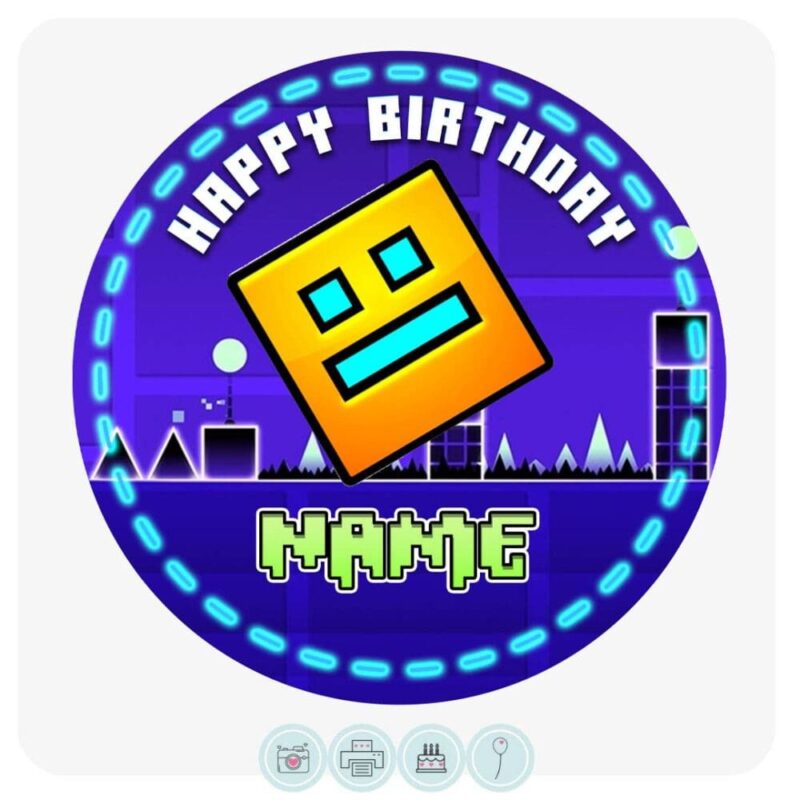 Geometry Dash Edible Cake Topper