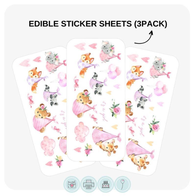 EDIBLE STICKER SHEETS | Baby Woodland Animals