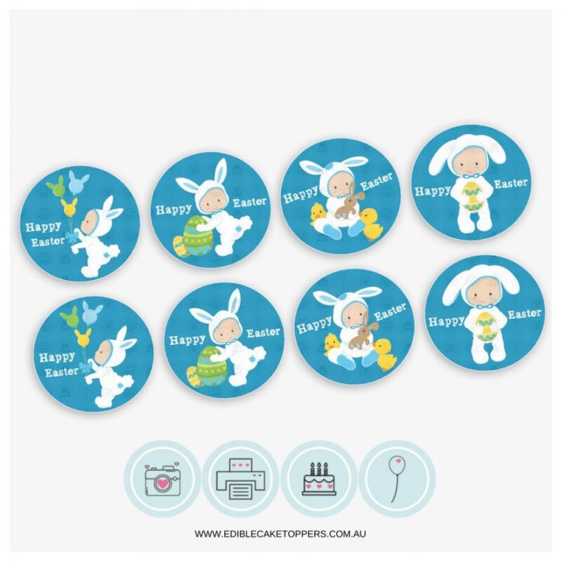 Easter Baby Boy Cupcake Toppers