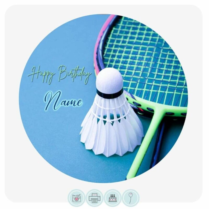 Badminton Theme  - Edible Cake Topper