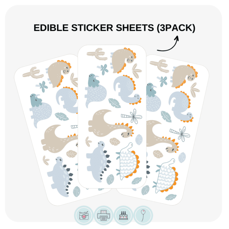 EDIBLE STICKER SHEETS | Cute Baby Dinosaurs