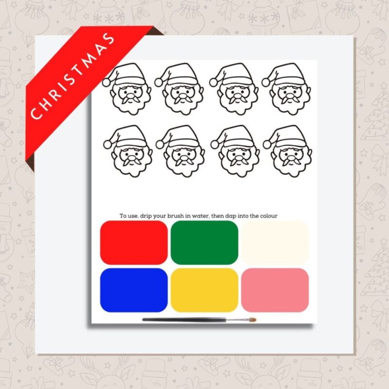 Christmas PAINT~ABLES  Icing images you can paint!  Santas