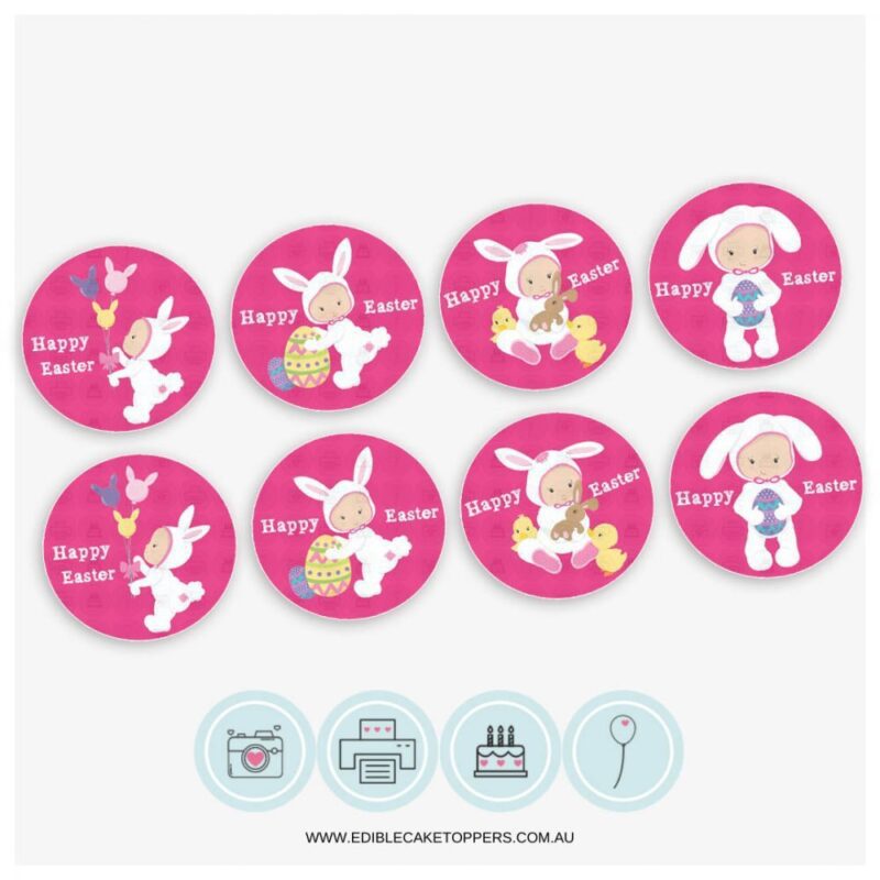 Easter Baby Girl Cupcake Toppers