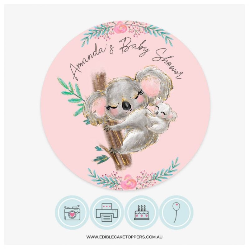 Koala Mum Theme Edible Cake Topper