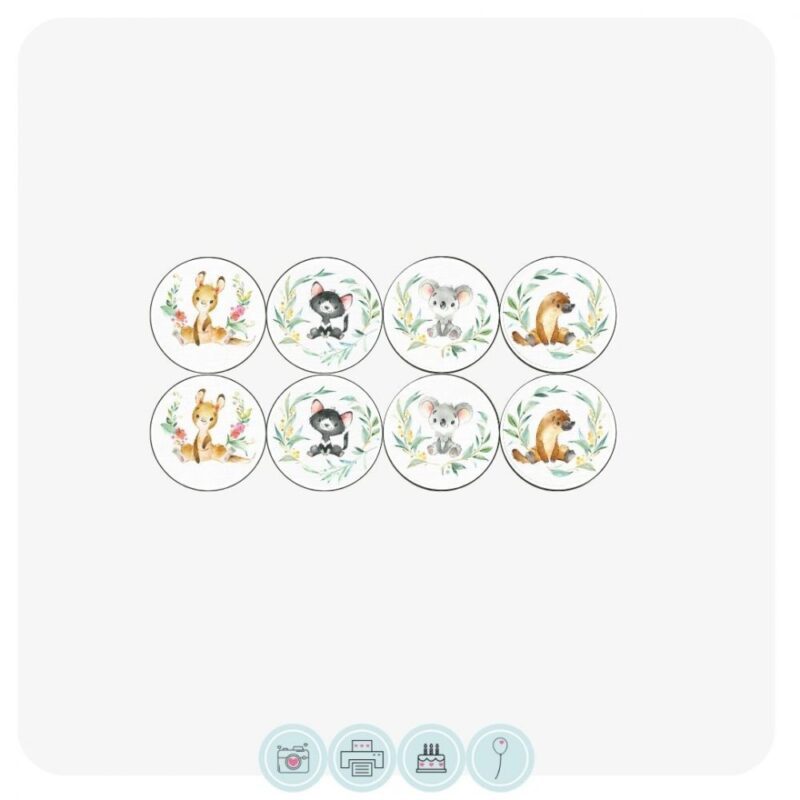 Watercolour Australia Animals Assorted Cupcake Toppers
