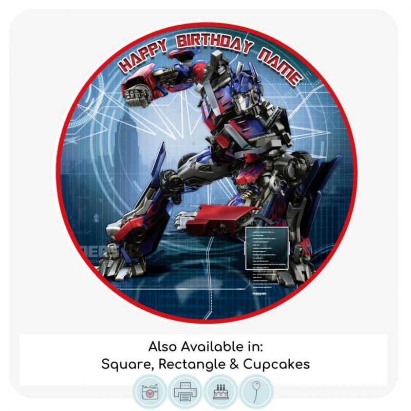 Transformers Optimus Prime Themed Cake Topper