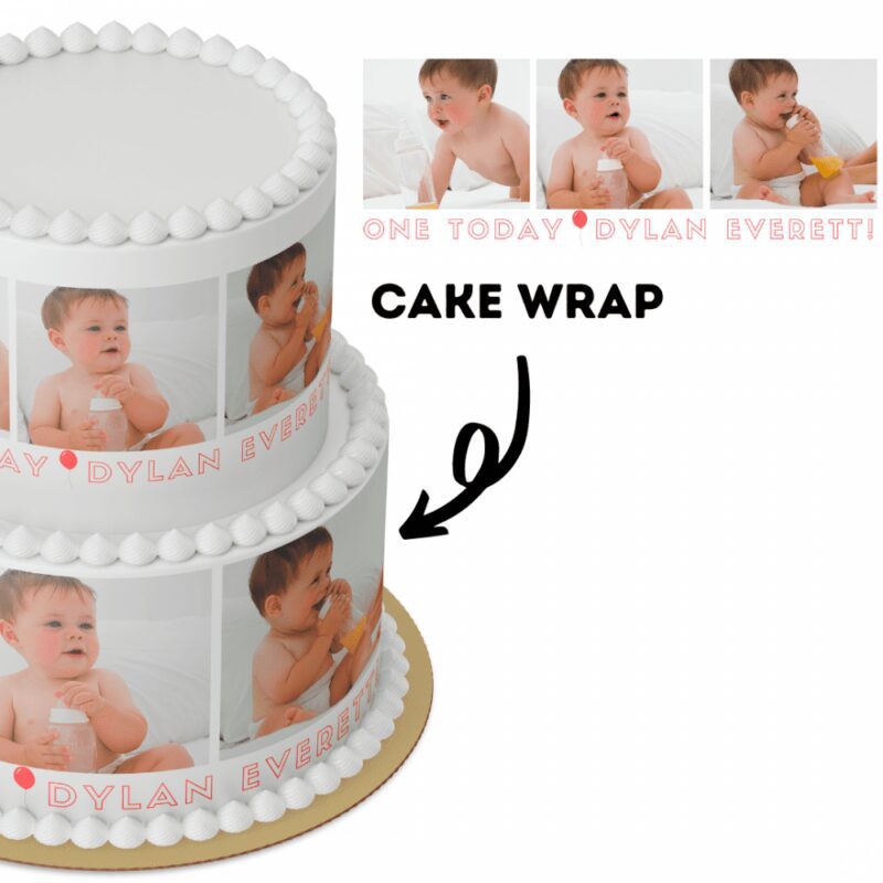 Custom Cake Wrap // photo strip (3 photos only)