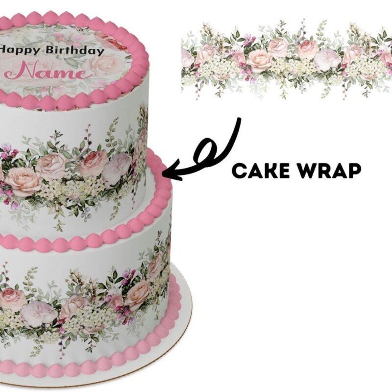 Cake Wrap // Pink Roses