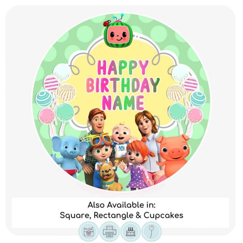 Cocomelon Themed Cake Topper