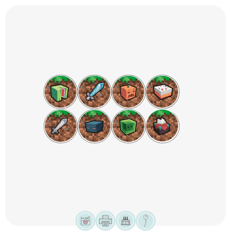 Minecraft Assorted Cupcake Toppers