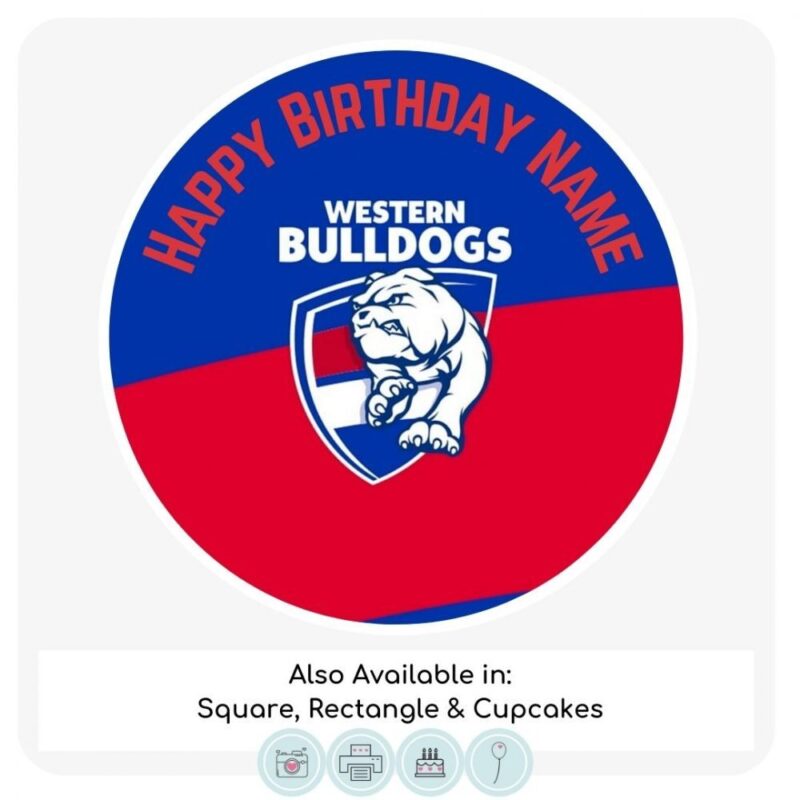 Western Bulldogs FC Themed Cake Topper