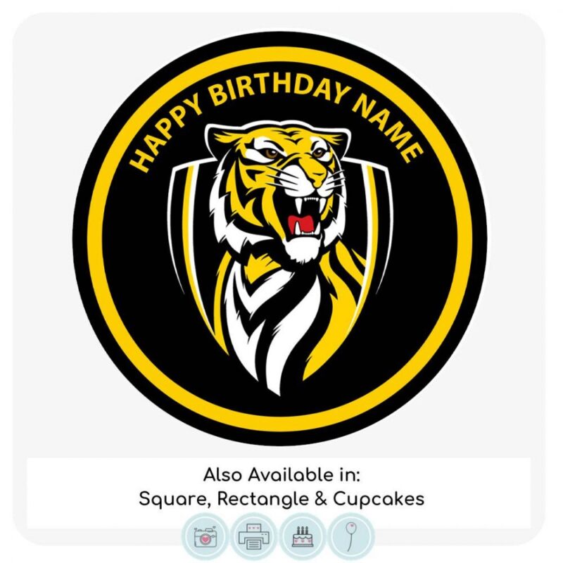 AFL Richmond Tigers Themed Cake Topper