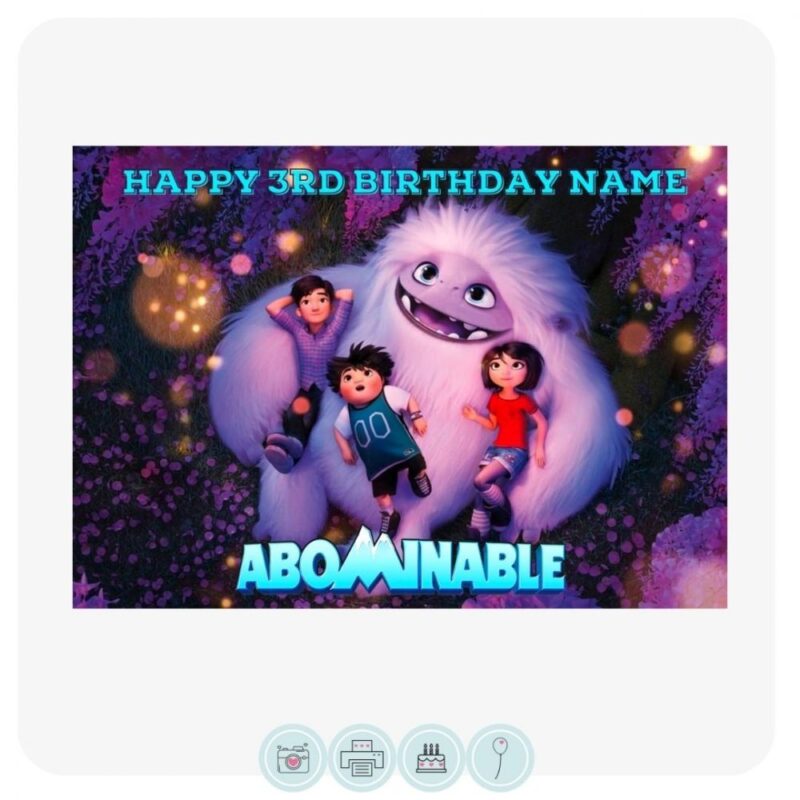 Abominable Movie - Rectangle Edible Cake Topper