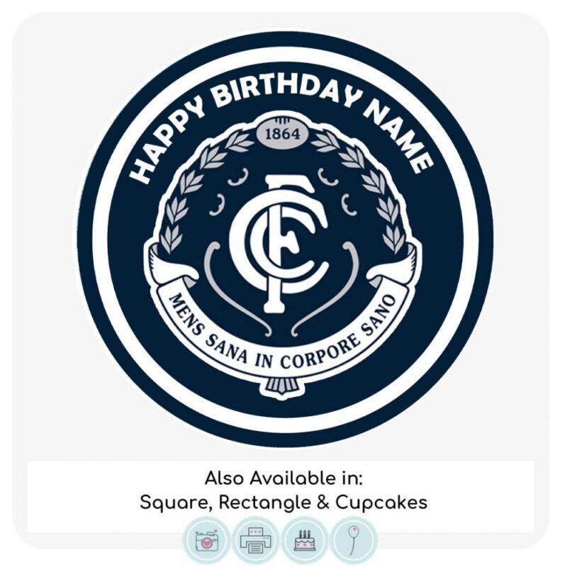 AFL Carlton FC Themed Cake Topper