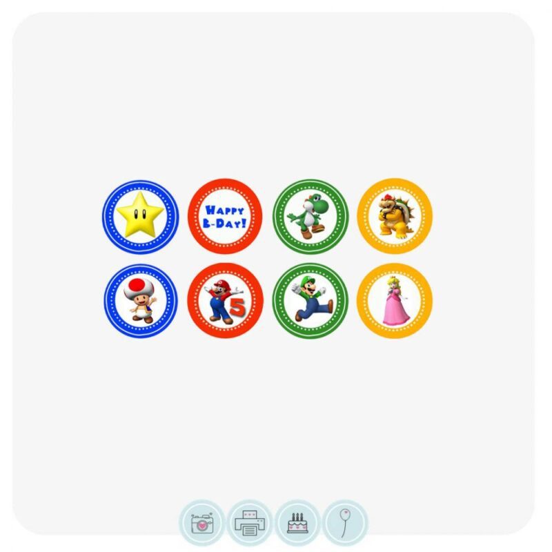 Mario Assorted Cupcake Toppers