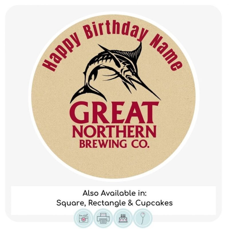 Great Northern Beer Themed Cake Topper