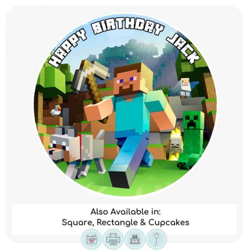 Minecraft Themed Cake Topper