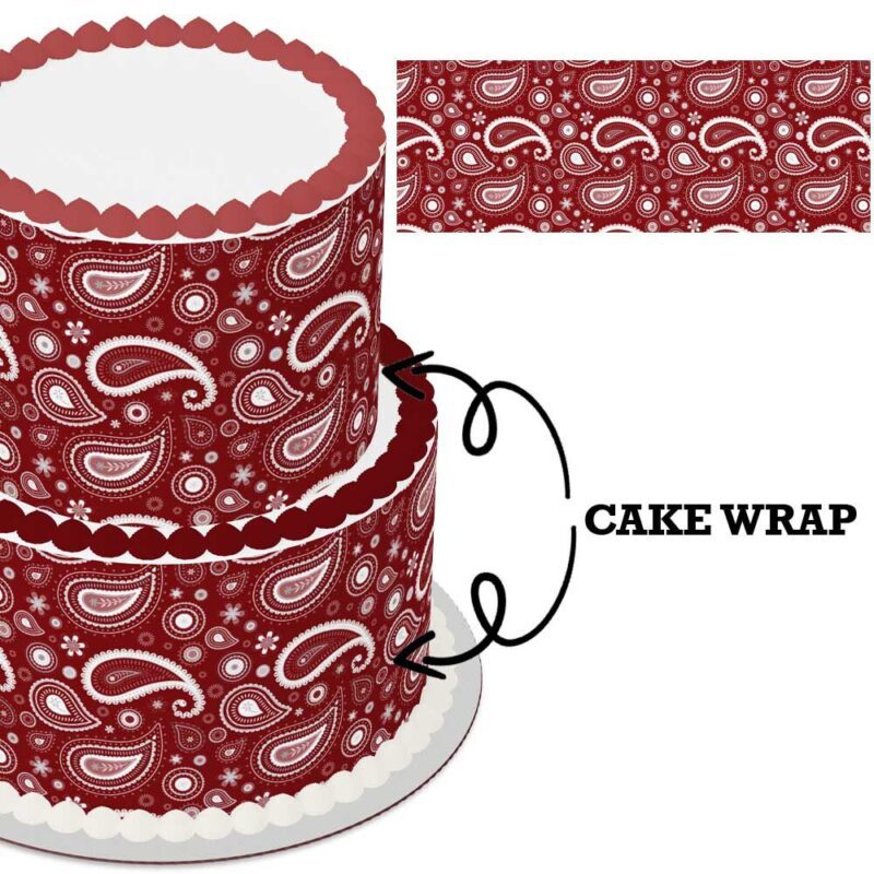 Cake Wrap // Red Paisley
