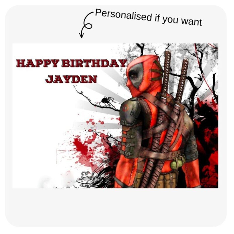 Deadpool - Rectangle Edible Cake Topper