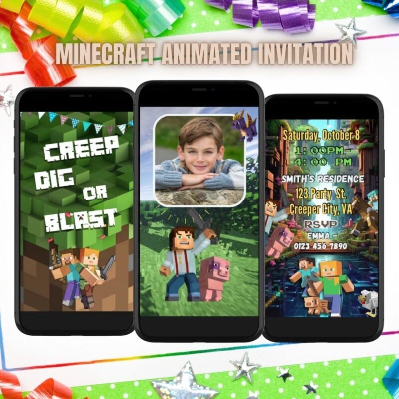 Minecraft Animated Invitation