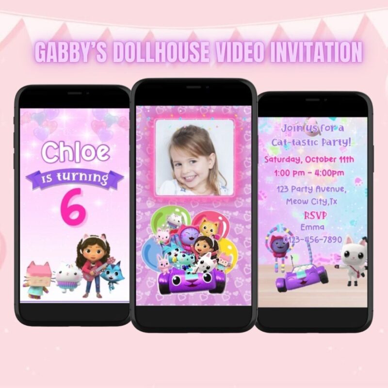 Gabby's Dollhouse Animated Invitation