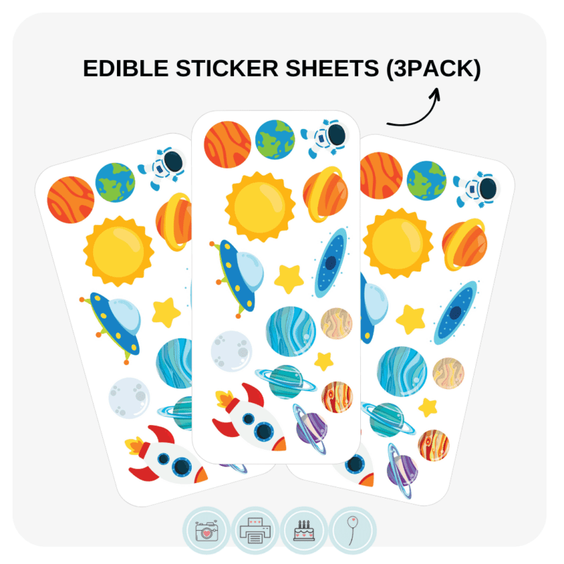 EDIBLE STICKER SHEETS | Space Themed