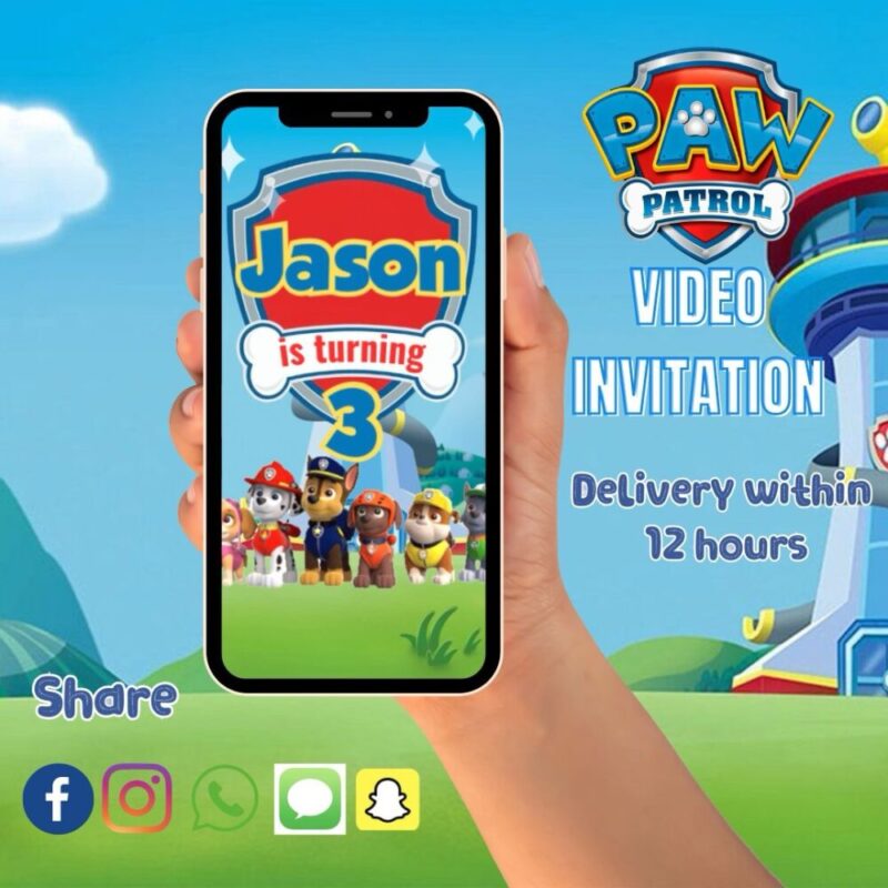Paw Patrol Video Invitation