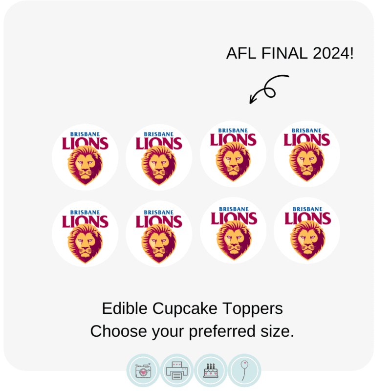 AFL Finals 2024 Brisbane Lions Cupcake Toppers