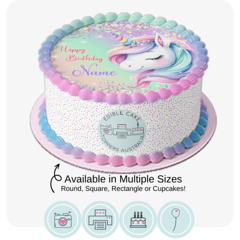 Holographic Unicorn Cake Topper