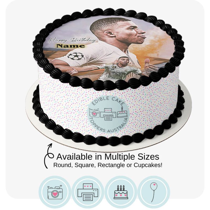 Kylian Mbappe Real Madrid - Edible Cake Topper