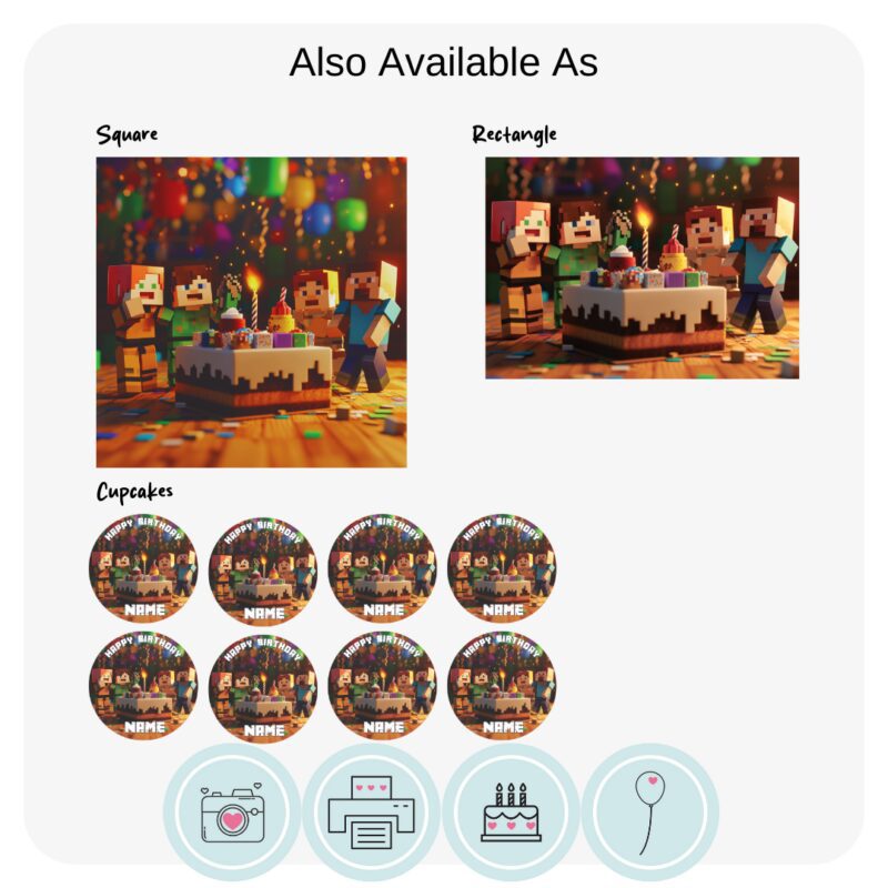 Minecraft Party Edible Cake Topper - Image 2