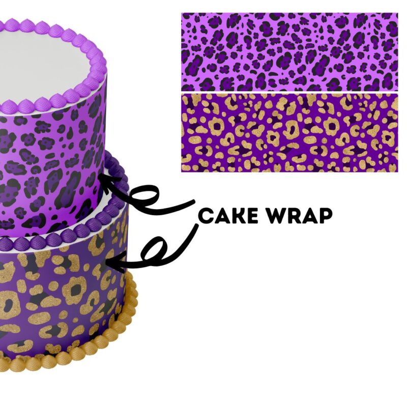 Cake Wrap // Purple Leopard Print